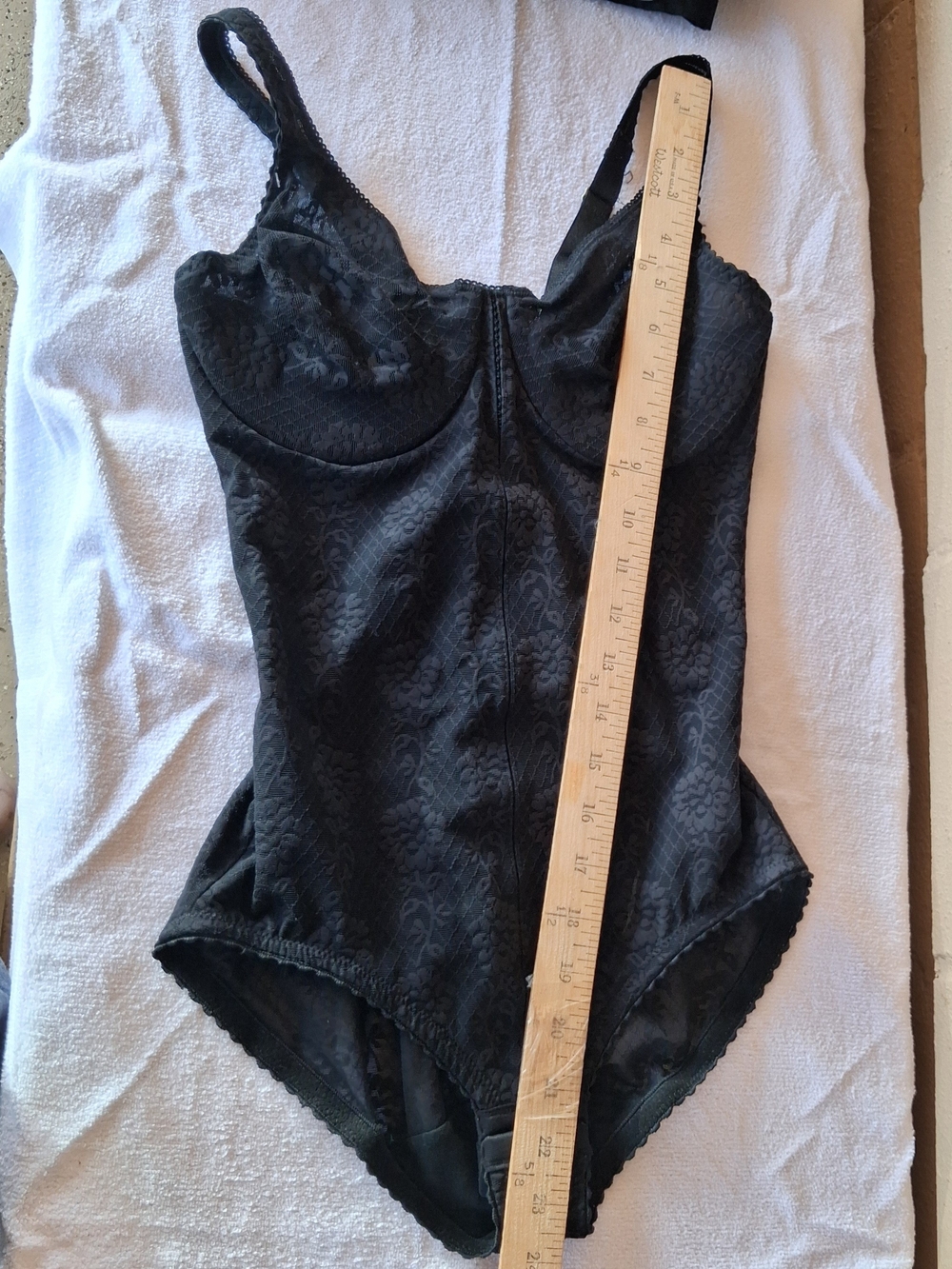 Flexees Floral Lace Bodysuit Black 34C
